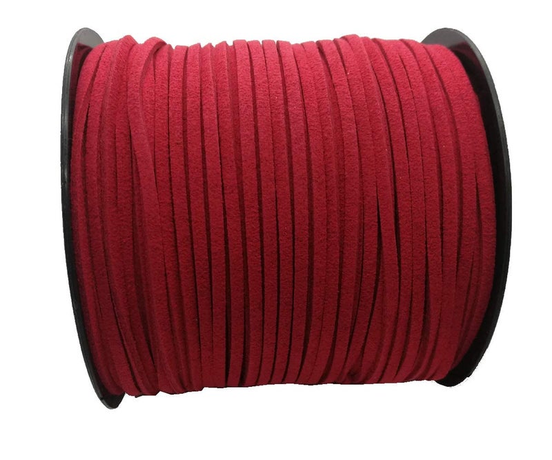 Pamir Tong Red Suede Cord for Jewelry Making - 2.6mm x 100 Yards - Faux Leather Cords Versatile Suede String for DIY Bracelets, Necklaces, Crafts,Dream Catcher Supplies,Hat &Walking Stick - Image 1